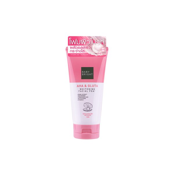 Baby Bright AHA & Gluta Brightening Facial Foam – Deep Clean & Glow Face Wash for All Skin Types