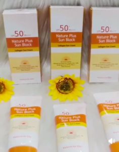 SPF 50+ PA+++ NATURE PLUS SUN BLOCK collagen sun cream